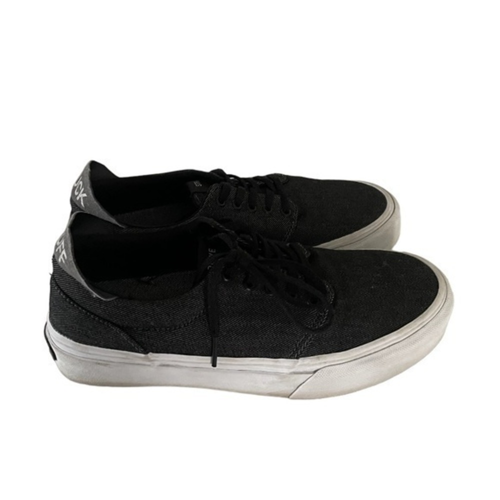 STRAYE dark gray canvas skate shoe “F***K OFF” size men’s 8 / woman’s 9.5